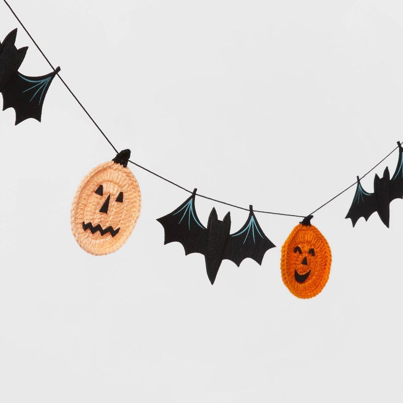 Pumpkin and Bat Crochet-like Halloween Garland - Hyde & EEK! Boutique™ | Target