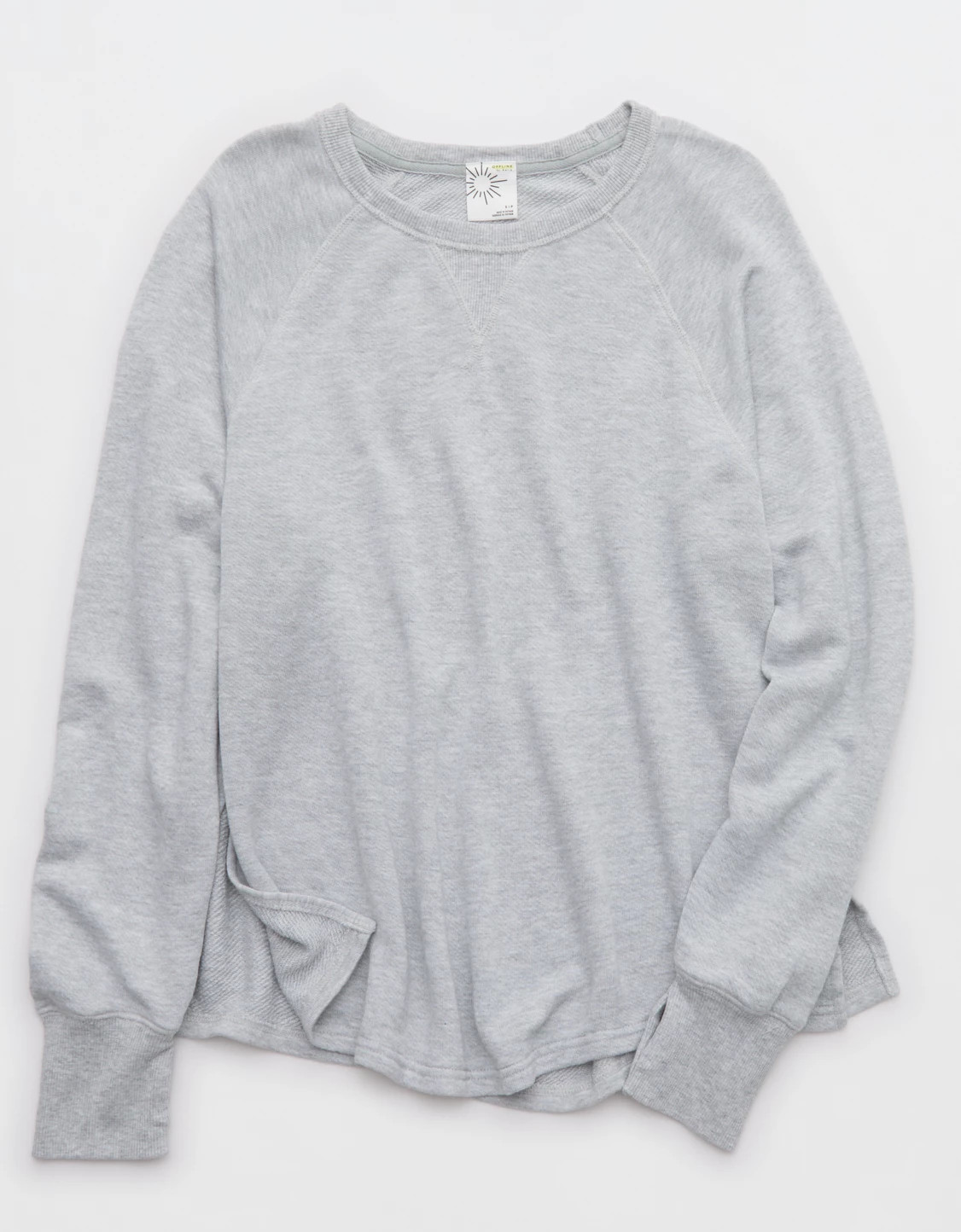 OFFLINE By Aerie Keep It 100 Terry Long Sleeve Crewneck | Aerie