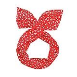 Twist Hair Scarf - Screenprinted Wire Headband - White Checkmarks on Red | Amazon (US)