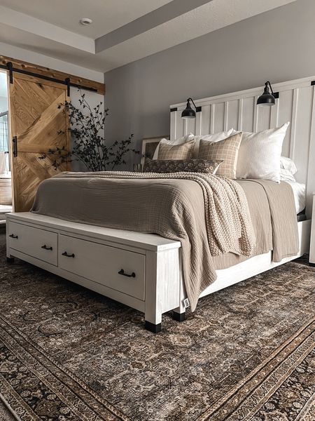 Bedroom Styling | Loloi Rug | Farmhouse Bed | Storage Bed | Spring Bedding | Decorative Pillows | Faux Tree

#LTKstyletip #LTKhome