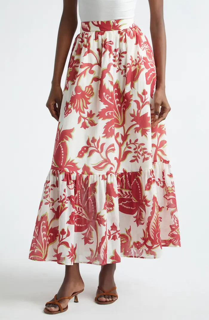 Flounce Hem Cotton Maxi Skirt | Nordstrom