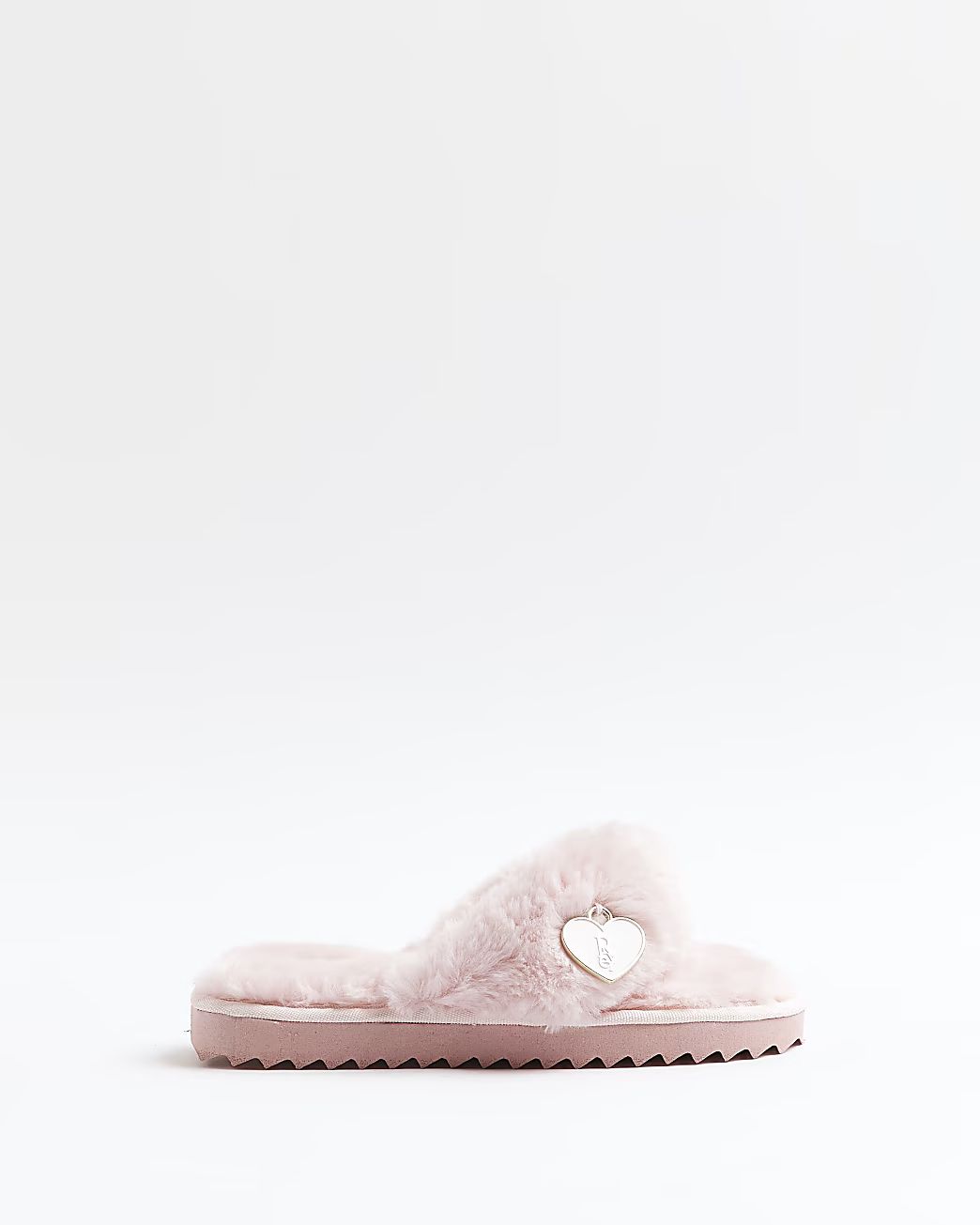 Girls Pink faux fur flip flop Slippers | River Island (UK & IE)