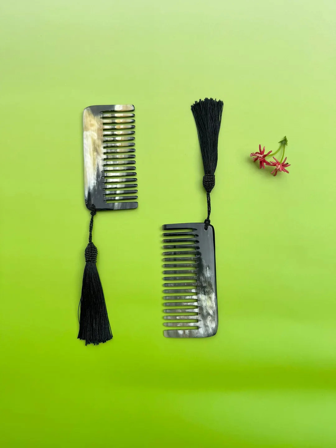 Custom Square Buffalo Horn Comb with Tassel, Pocket comb, For Hair and Beard , Horn Comb, Anti st... | Etsy (US)