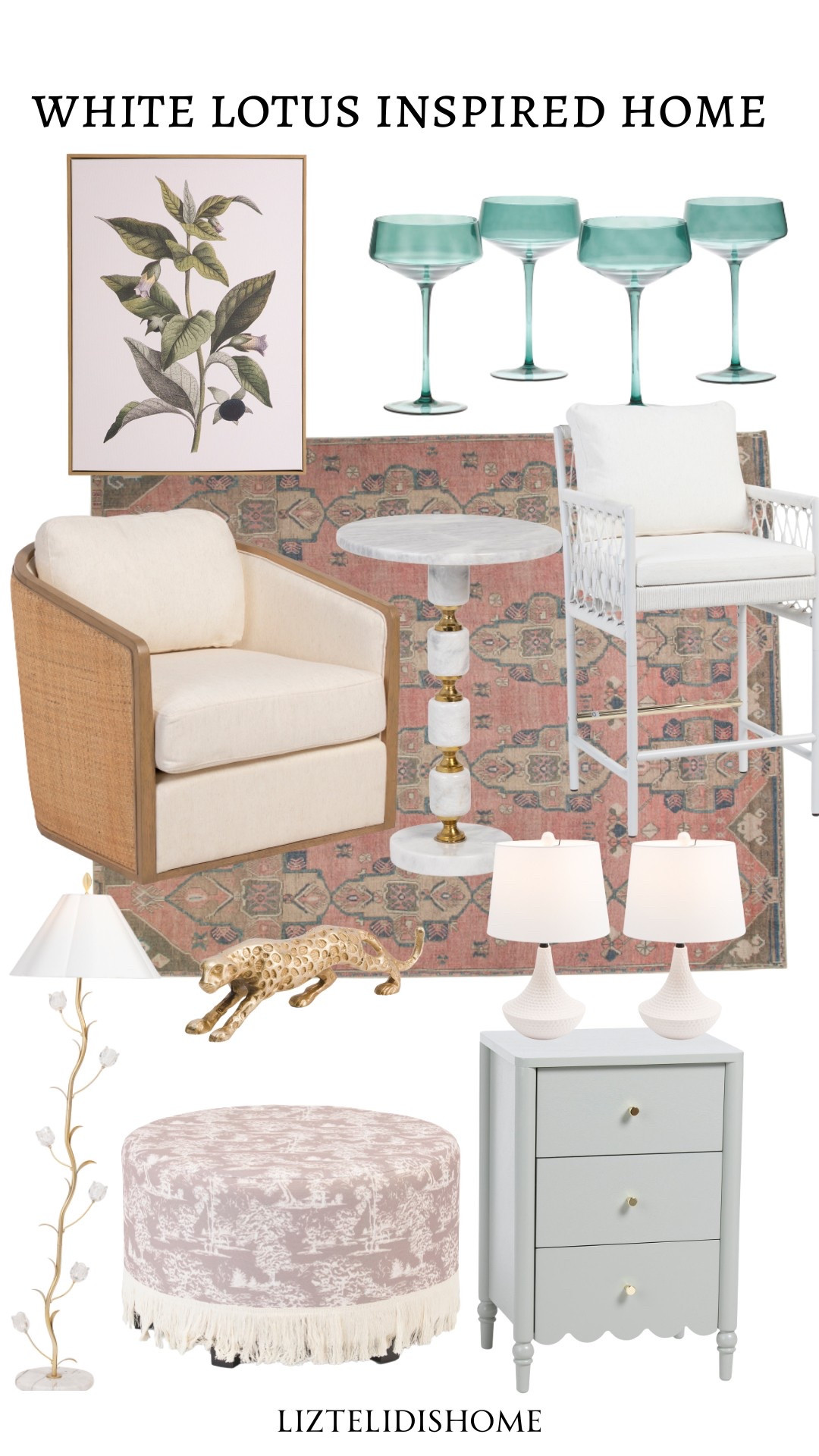 Last but not least. Probably my favorite white lotus inspired home collage I’ve made. So fun and unique for any house all such great prices from one of my favorite stores 

#LTKSaleAlert #LTKHome #LTKFindsUnder100