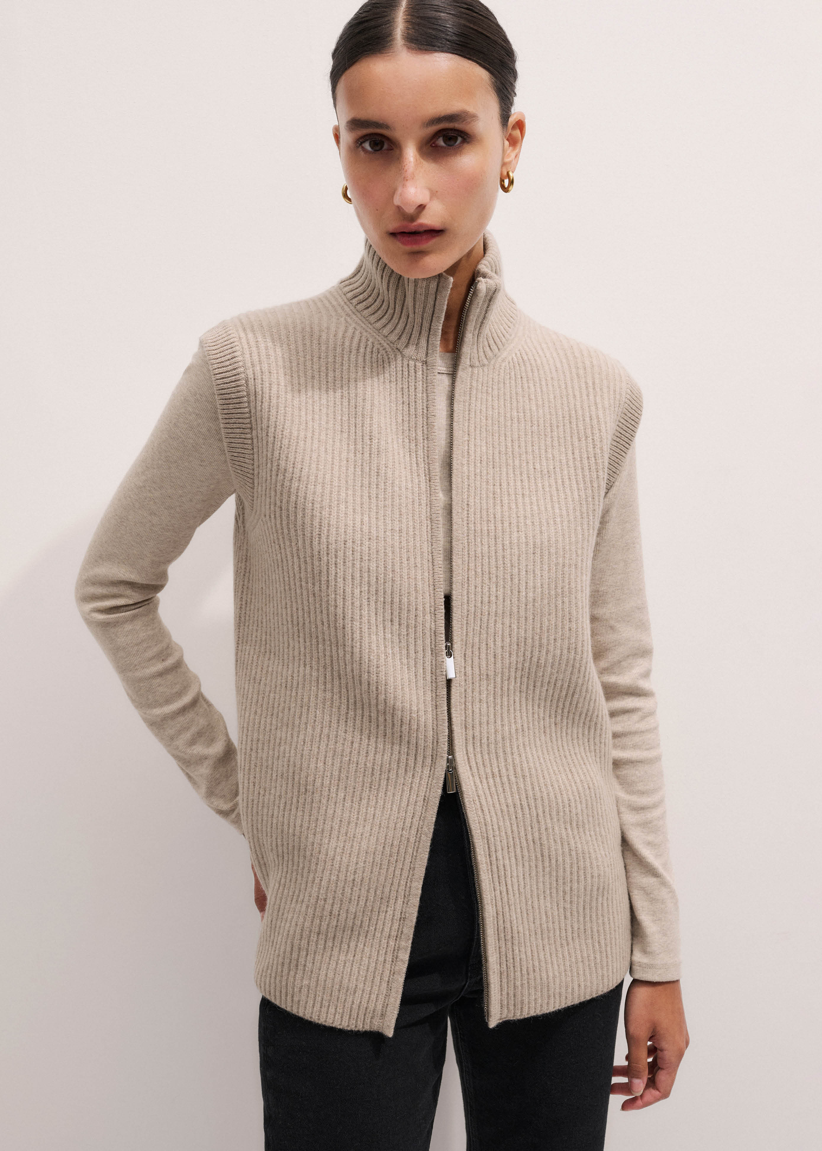 Zip Sweater Vest Merino + Cashmere | ME+EM US
