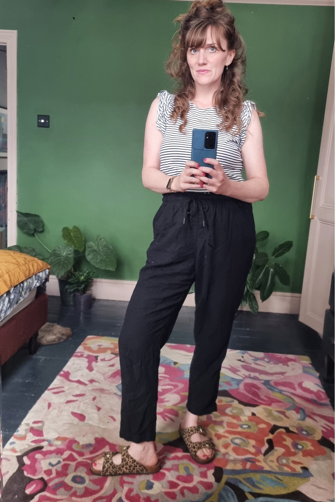 Stripe vest, frill vest, white stripe top, stripe ribbed top, linen trousers, taper trousers, black trousers, black linen trousers, sandals, leopard sandals, strappy sandals, weekend outfit, summer outfit, boohoo, new look, nobody’s child, river island, H&M, M&S

#LTKeurope #LTKSeasonal #LTKstyletip