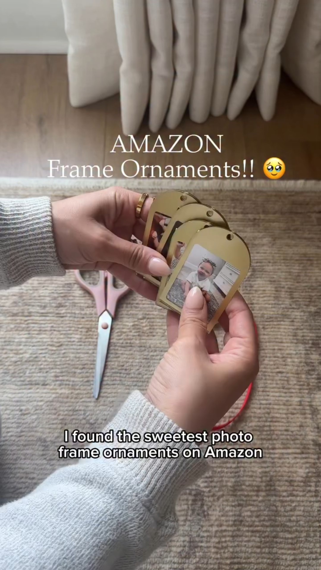 The BEST gift idea this year! 😍 Comment “FRAME” for links to the cutest photo frame ornaments for the tree!! Fill the tree with alll of your best memories!!!🌲🥰🤎 #christmasornament #amazonchristmas