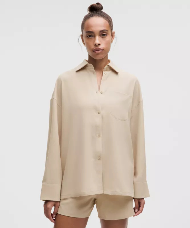 Light Woven Oversized Button-Up | lululemon (AU)