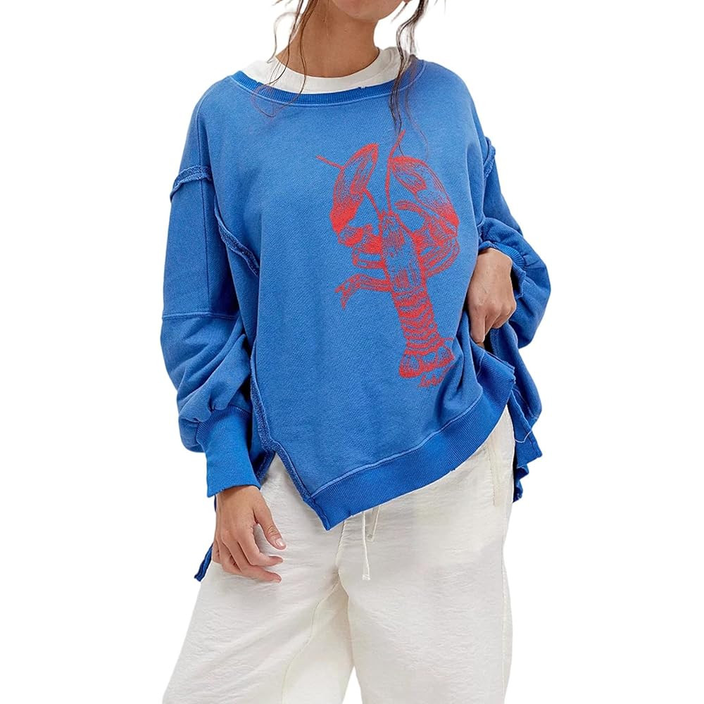 Womens Vintage Oversized Graphic Cute Crewneck Sweatshirt Y2k Loose Fit Aesthetic Retro Pullover ... | Amazon (US)