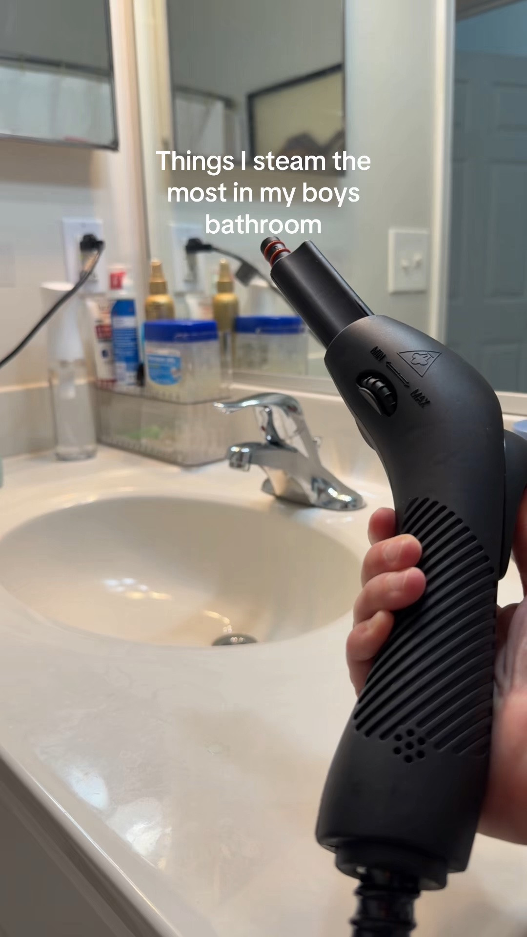 Amazon cleaning finds. Love this steamer for getting into every nook and cranny.