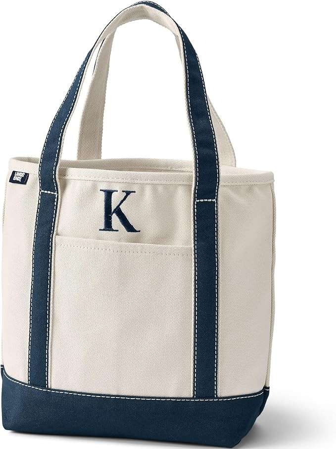 Lands' End Pre-Monogrammed Letter Canvas Tote Bag | Amazon (US)