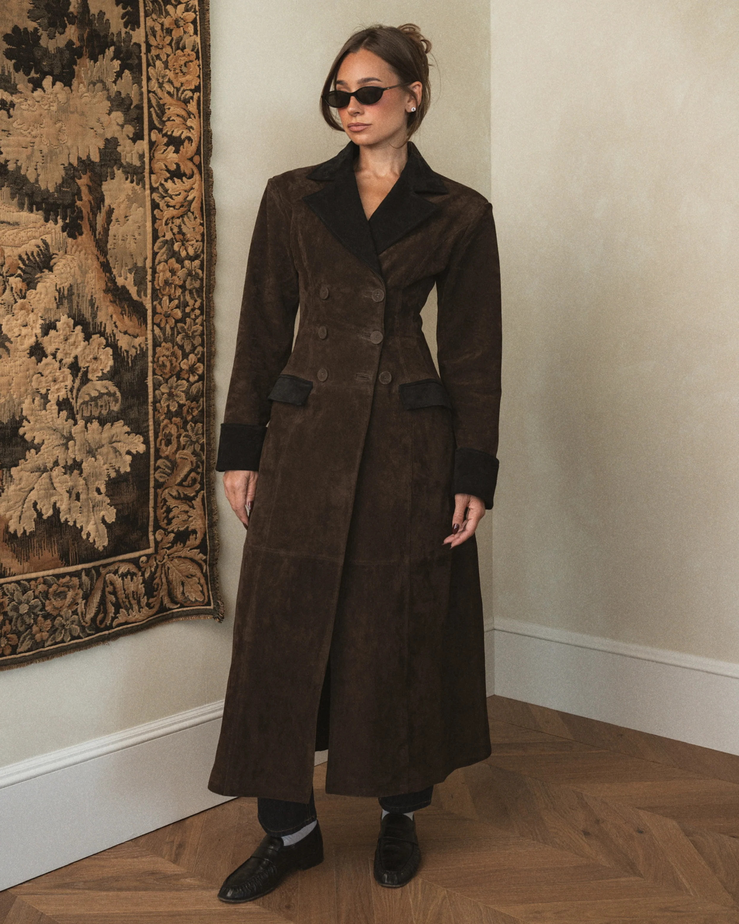 Premium Double Breasted Suede Coat | We Wore What