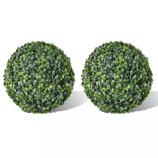 vidaXL Boxwood Ball Artificial Leaf Topiary Ball 13.8" 2 pcs | Bed Bath & Beyond