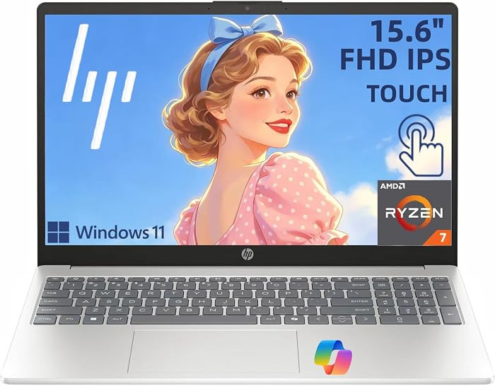 HP 15.6" Touchscreen Laptop, AMD Ryzen 7 7730U 8-Core Processor, 16GB RAM, 512GB PCIe SSD, FHD IP... | Amazon (US)