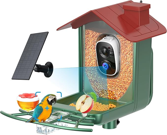 Smart Bird Feeder with Camera Outdoor: Solar Birdfeeder Cam for Outside Garden - 2K HD Live Video... | Amazon (US)