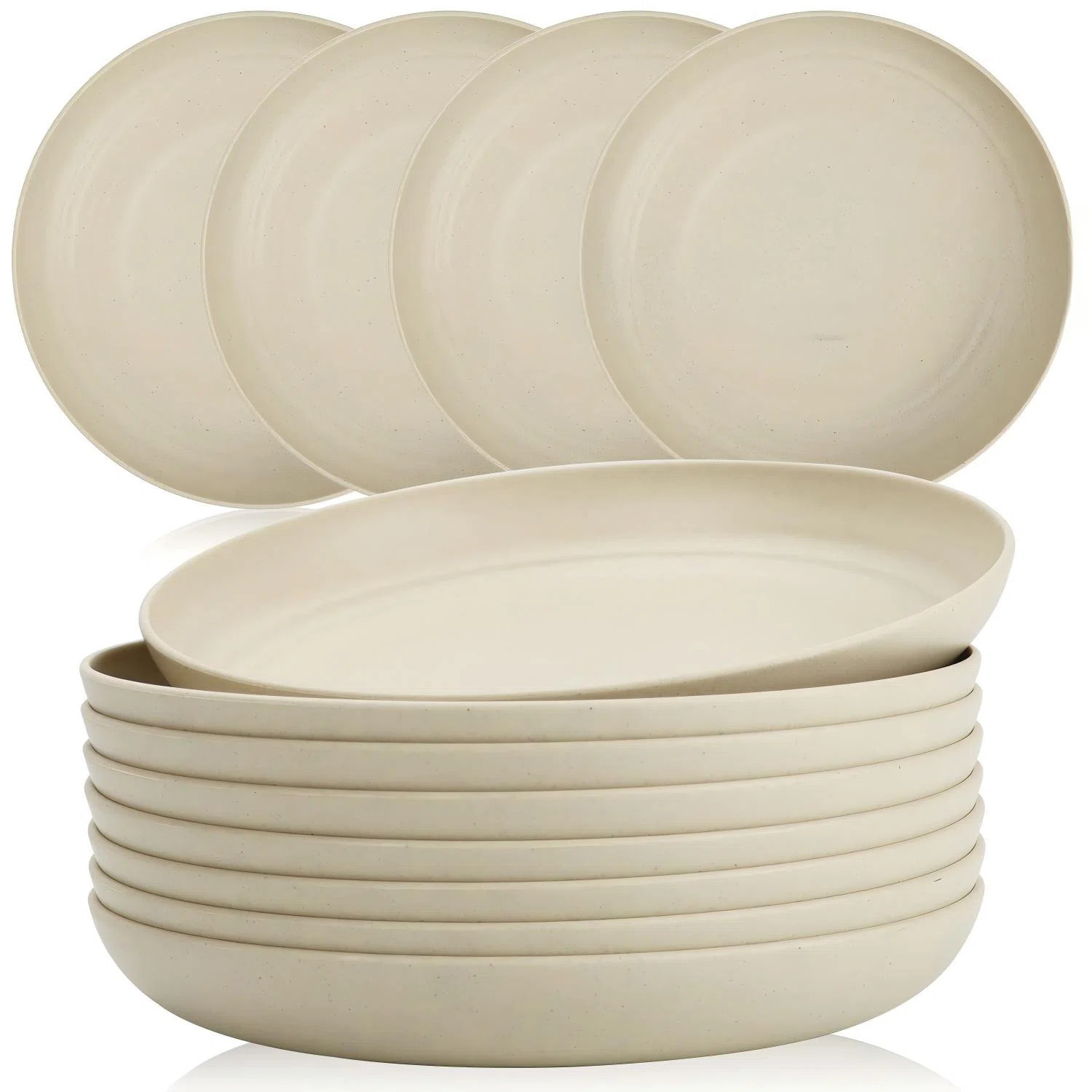 Rebrilliant Wheat Straw Plates, 8-Piece (Beige) - Wayfair Canada | Wayfair North America