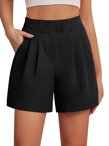 Feiersi Womens Casual Elastic Waist Wide Leg Suit Tailored Shorts Summer Dressy Work Trouser Shor... | Amazon (US)