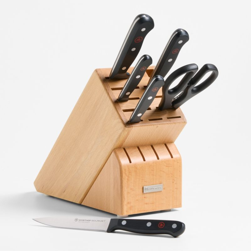 Wusthof Gourmet 7-Piece Knife Block Set + Reviews | Crate & Barrel | Crate & Barrel