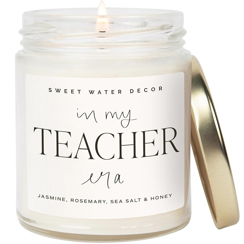 Sweet Water Decor In My Teacher Era Candle - Teacher Appreciation Gift - Jasmine, Rosemary, Sea S... | Amazon (US)
