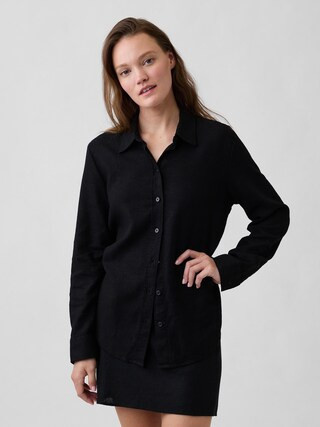 Oversized Linen-Blend Easy Shirt | Gap Factory