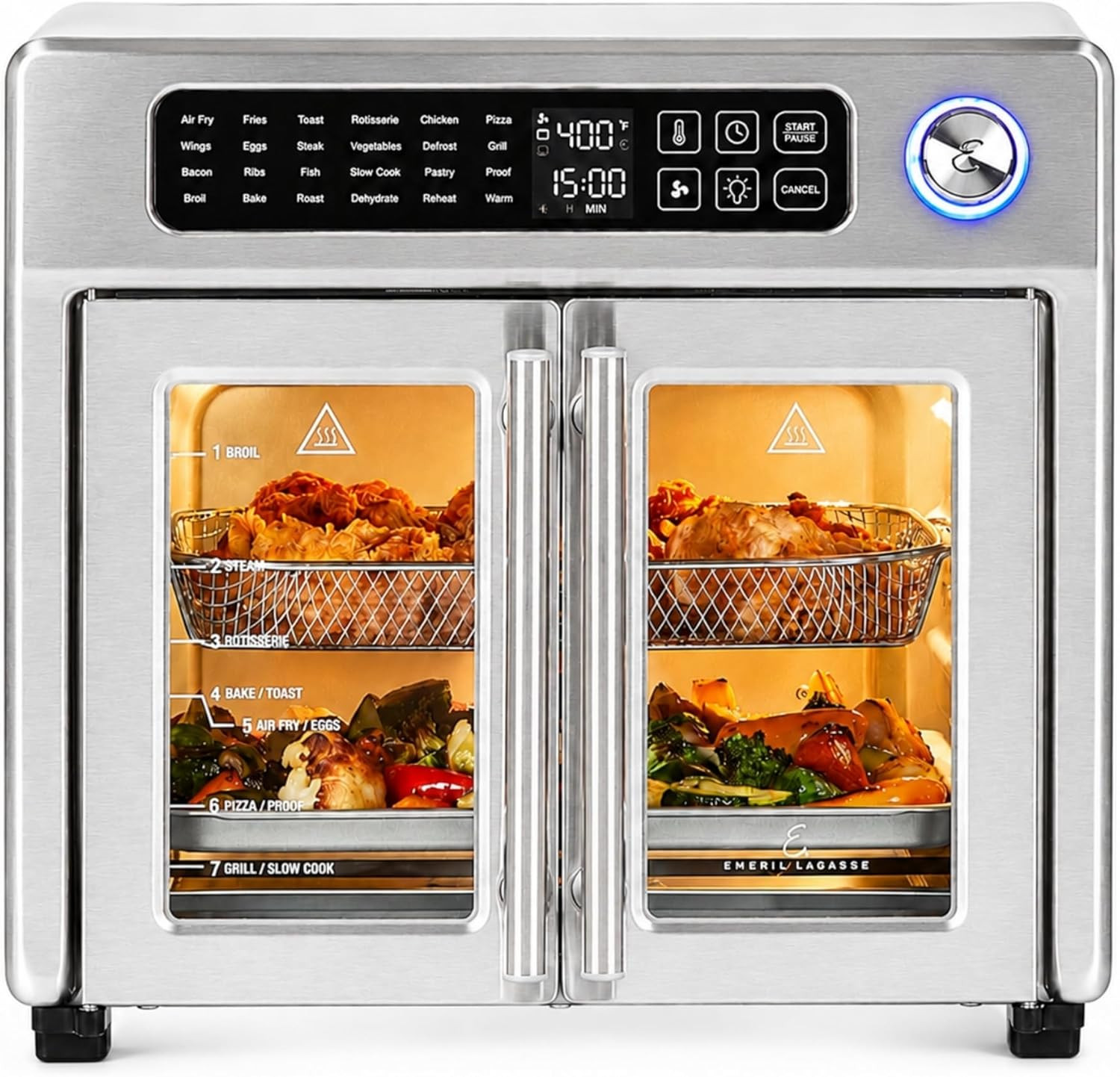Emeril Lagasse 26 QT Extra Large Air Fryer, Convection Toaster Oven with French Doors, Stainless Steel | Amazon (US)