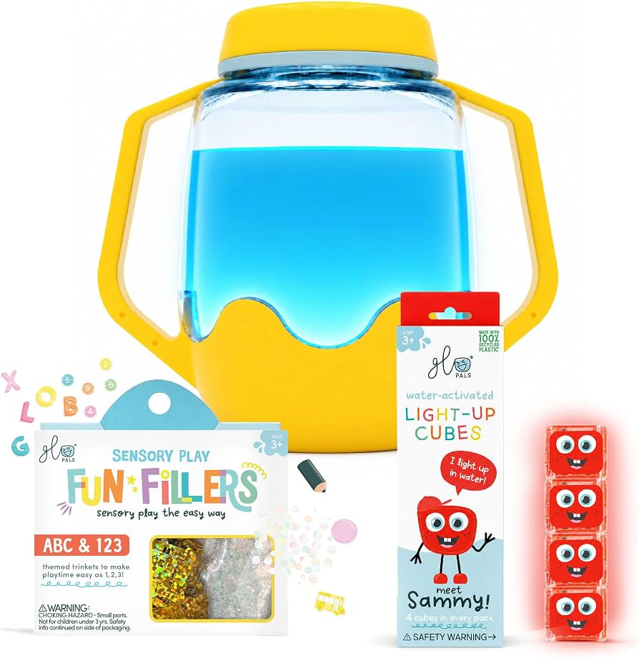 Glo Pals Play Pack Bundle, Jar, Light Up Cubes & Fillers, Glows Red | Amazon (US)