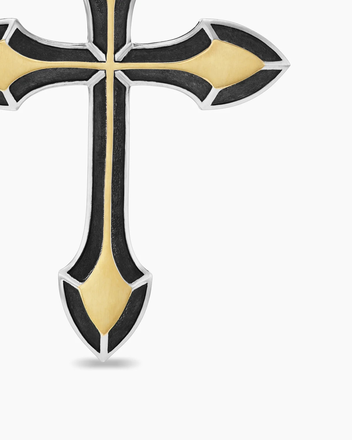 David Yurman | Gothic Cross Amulet in Sterling Silver with 18K Yellow Gold, 36.5mm | David Yurman