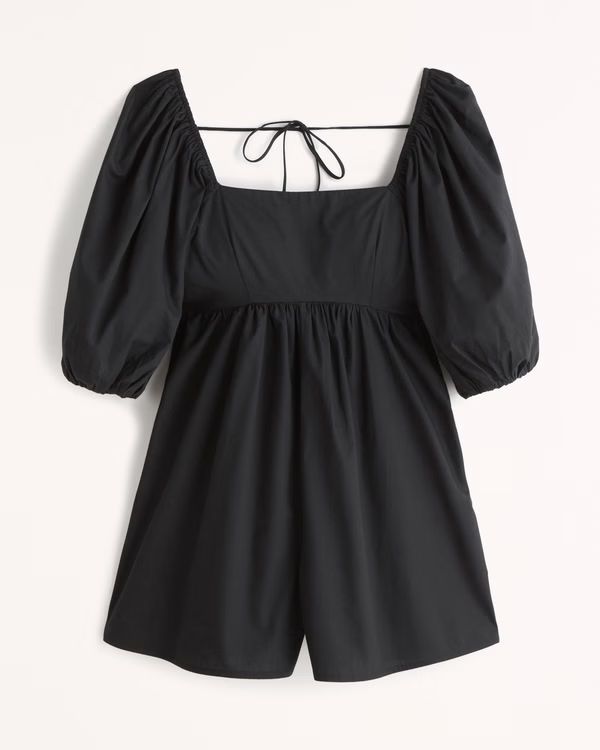 Women's Puff Sleeve Flirty Romper | Women's Dresses & Jumpsuits | Abercrombie.com | Abercrombie & Fitch (US)