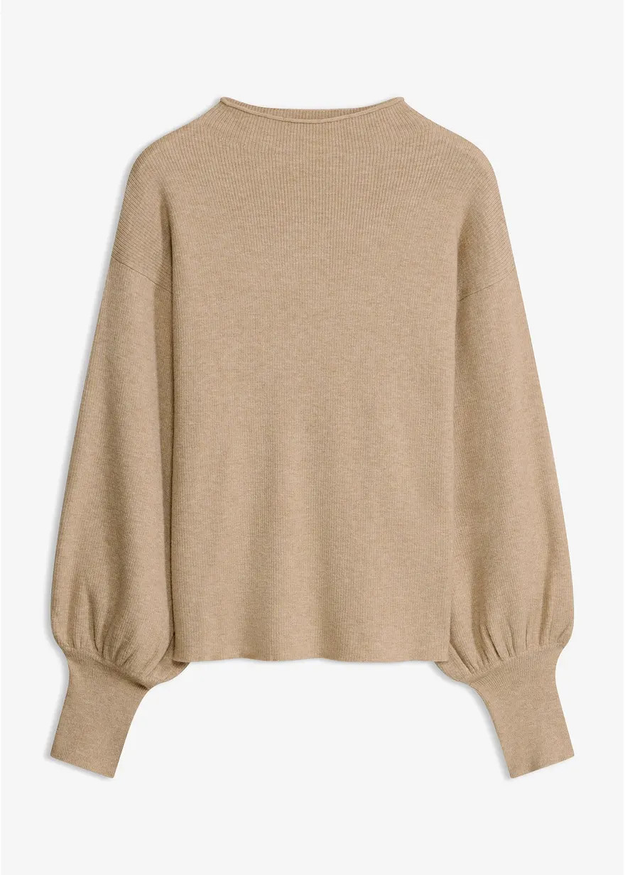 Strickpullover mit Ballon\u00e4rmeln | Bonprix DE