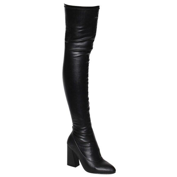 Beston FM29 Women's Snug Fit Side Zip Thigh High Boots Half Size Small | Bed Bath & Beyond