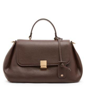 Anne Klein East-West Large Satchel Handbag - Mocha | Macy's