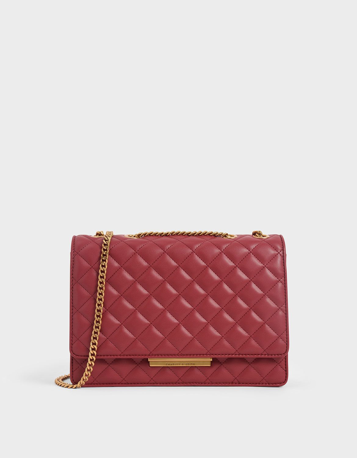 Quilted Chain Strap Shoulder Bag
- Red | CHARLES & KEITH (US)
