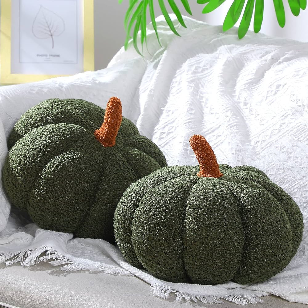 Amazon.com: 2 Pieces Pumpkin Throw Pillow Fall Thanksgiving Cushion 11 x 9.5 Inch 3D Pumpkin Thro... | Amazon (US)