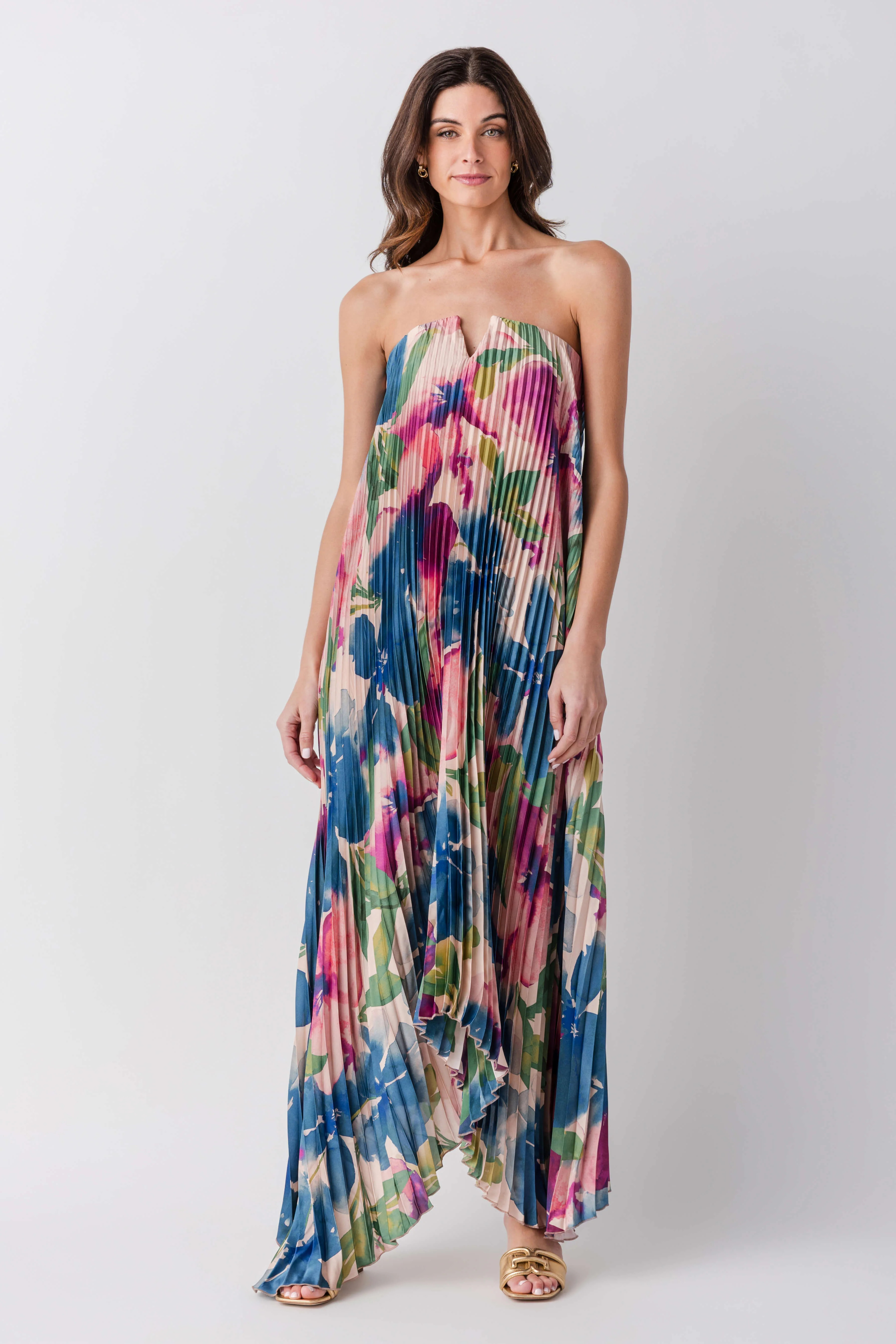 Dress Forum Meadowlark Pleated Maxi Column Dress | Social Threads