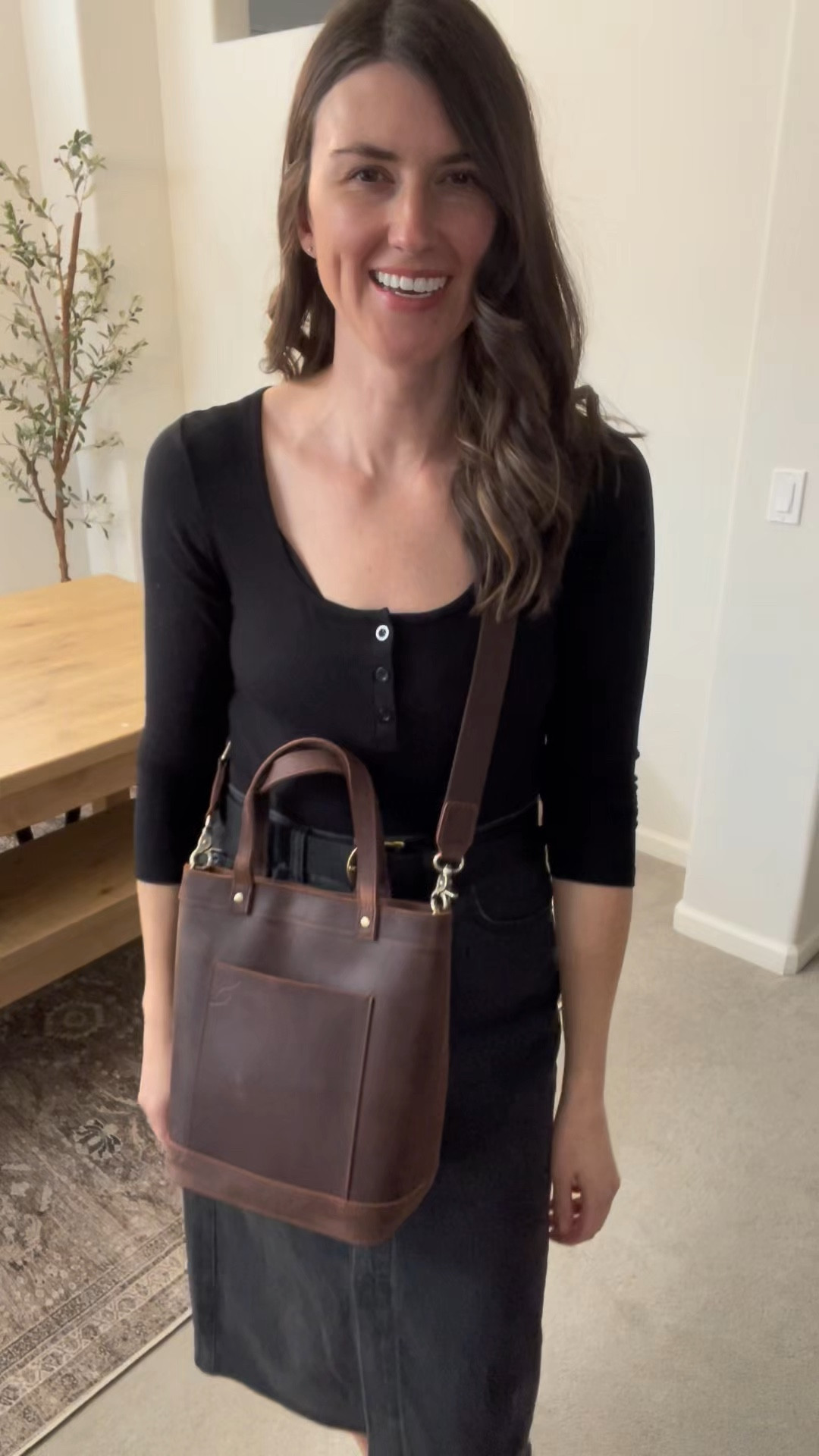 GORGEOUS dark brown leather crossbody bag!!! Obsessed. Fits everything but not too bulky. The straps are easily adjustable and removable. Great large pockets for storage and button on top to seal everything in! Comes in three neutral brown leather tones. 



#LTKOver40 #LTKGiftGuide #LTKFindsUnder100
