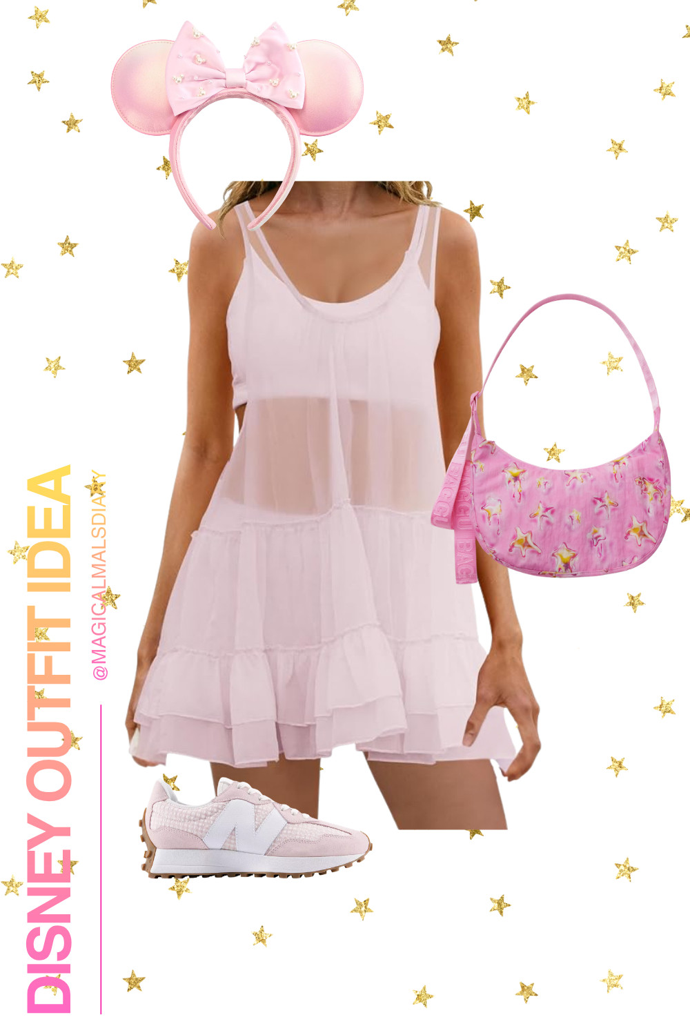 Pink Disney Outfit idea. Free people look alike 3 piece set from Amazon #disneyoutfit #disneystyle #ltkdisney