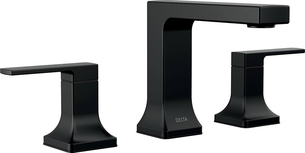 Delta Faucet Velum Widespread Bathroom Faucet 3 Hole, Black Bathroom Sink Faucet, 2 Handle Bathro... | Amazon (US)
