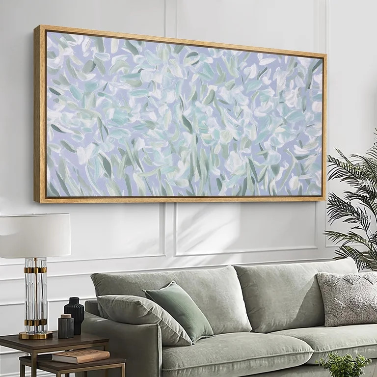 Large Framed Canvas Wall Art Abstract Floral Print for Living Room Decoration - 60"x30" Natural F... | Walmart (US)