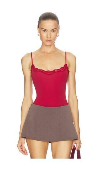 SKIMS Fits Everybody Cami Bodysuit in Red. - size XS | Revolve Clothing (Global)