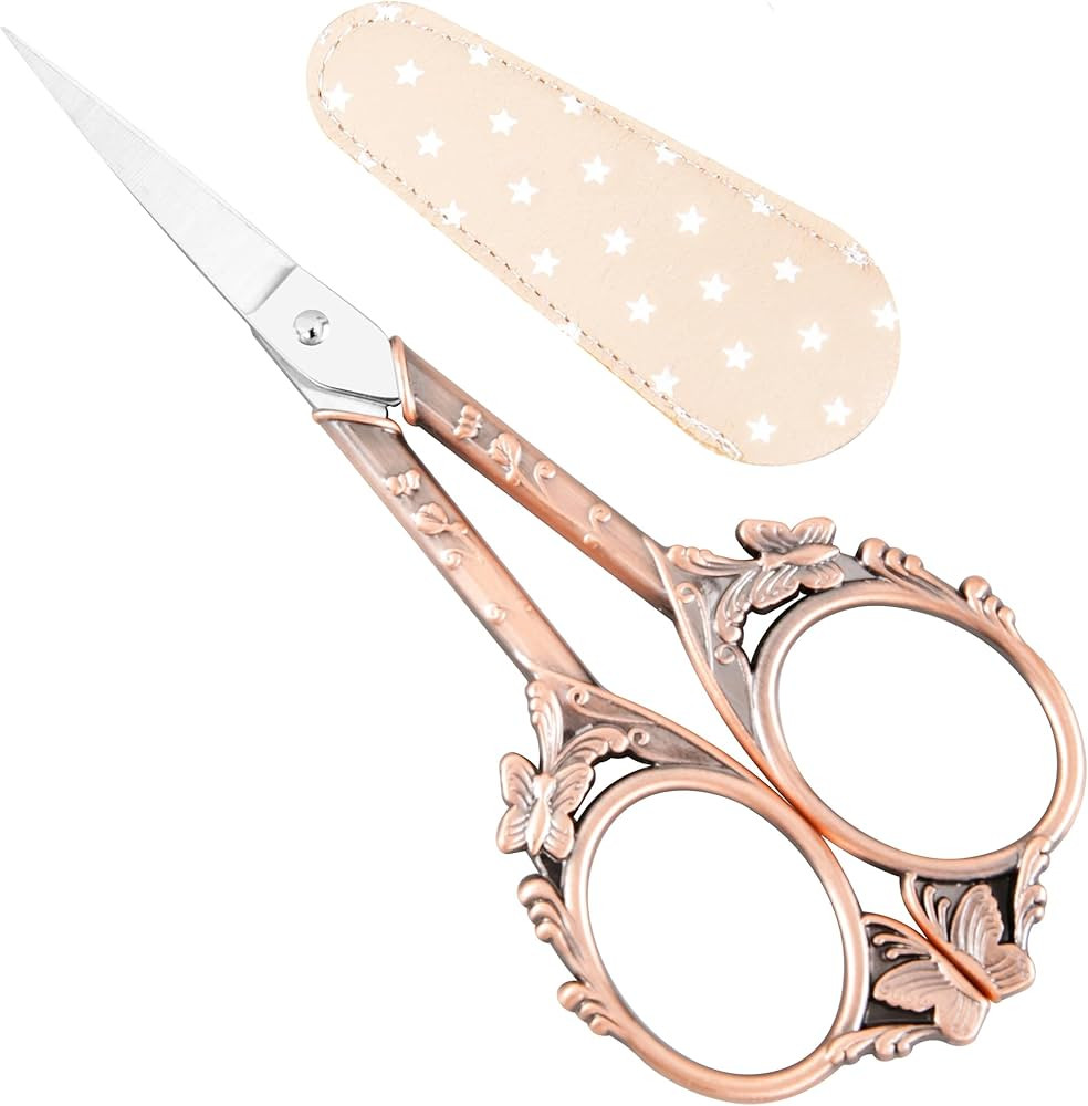 Small Craft Scissors with Cover, Comfortable Handles With Beautiful Butterfly Decos and Sharp Tip... | Amazon (US)
