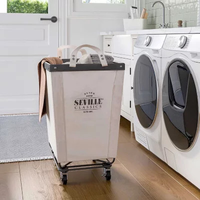 Seville Classics Commercial Heavy-Duty Canvas Laundry Hamper with Wheels - Sam's Club | Sam's Club