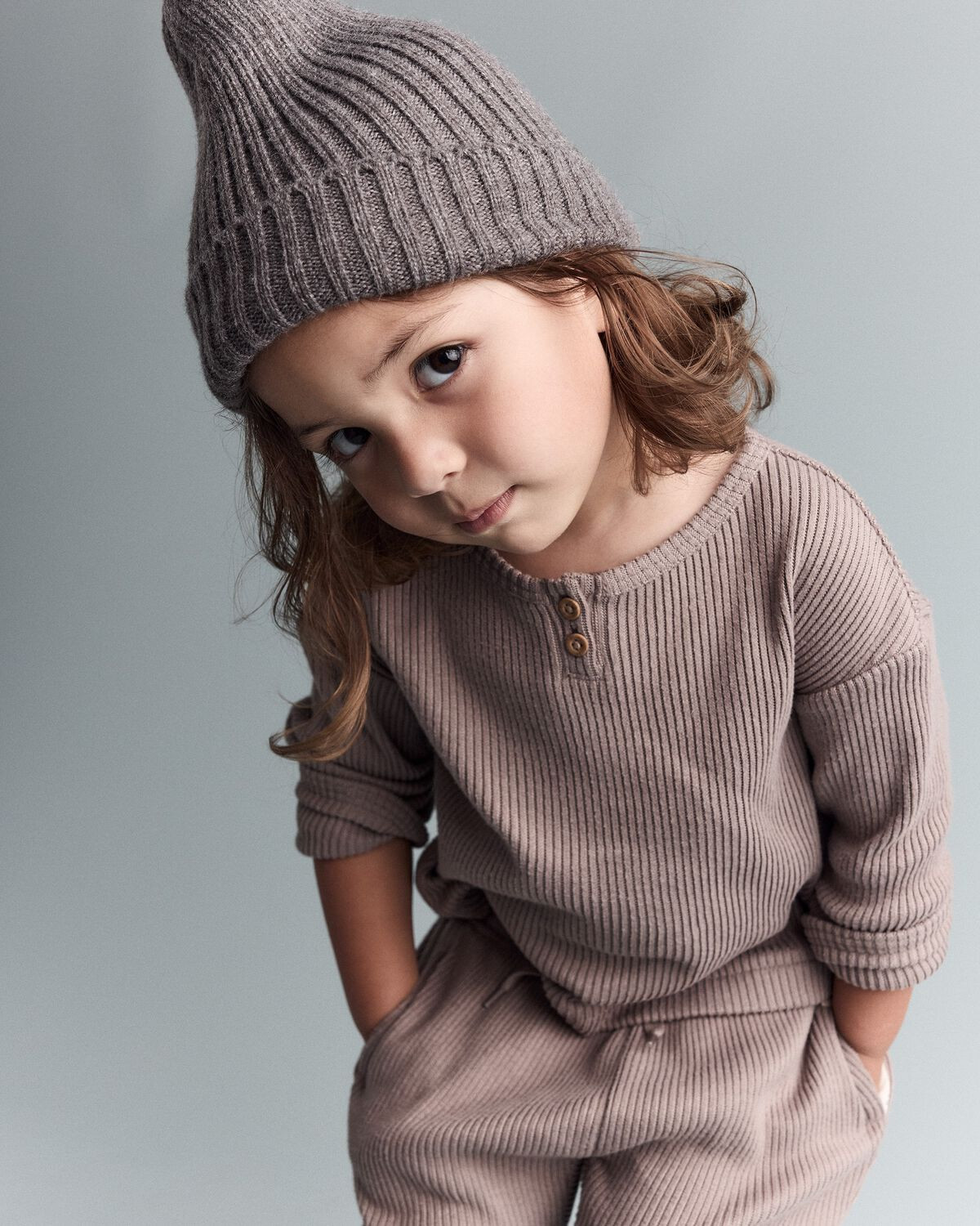 Toddler Long-Sleeve Relaxed Henley Tee - Brown | Carter's Inc