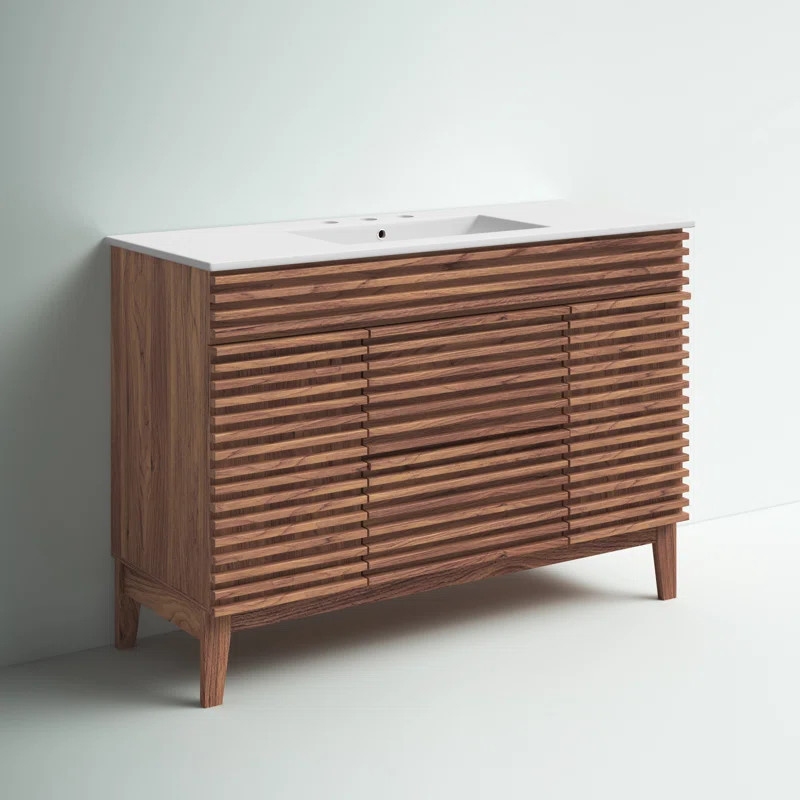 Renwick 48'' Free Standing Single Bathroom Vanity with Ceramic Top | Wayfair North America