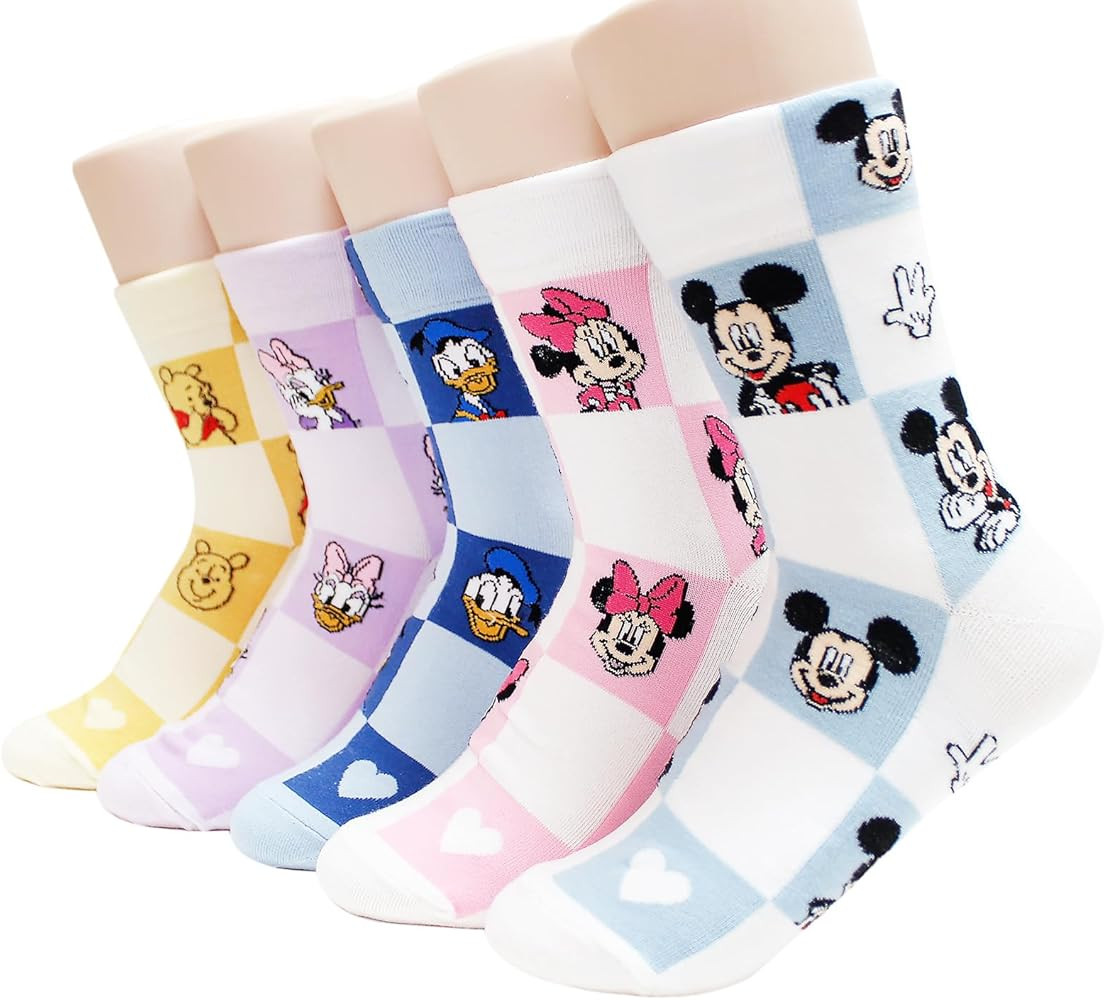 Socksense Cartoon Character Series Women's Original Crew Socks (Cube_5pairs) | Amazon (US)