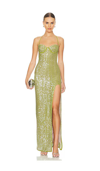 Brihante Sequin Maxi Dress in Island Green | Revolve Clothing (Global)