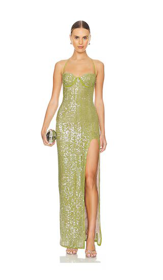Brihante Sequin Maxi Dress in Island Green Maxi Dress | Olive Green Dress | Revolve Clothing (Global)