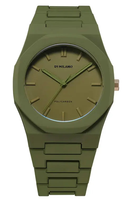 D1 Milano Polycarbon Bracelet Watch, 40.5mm in Military Green at Nordstrom | Nordstrom
