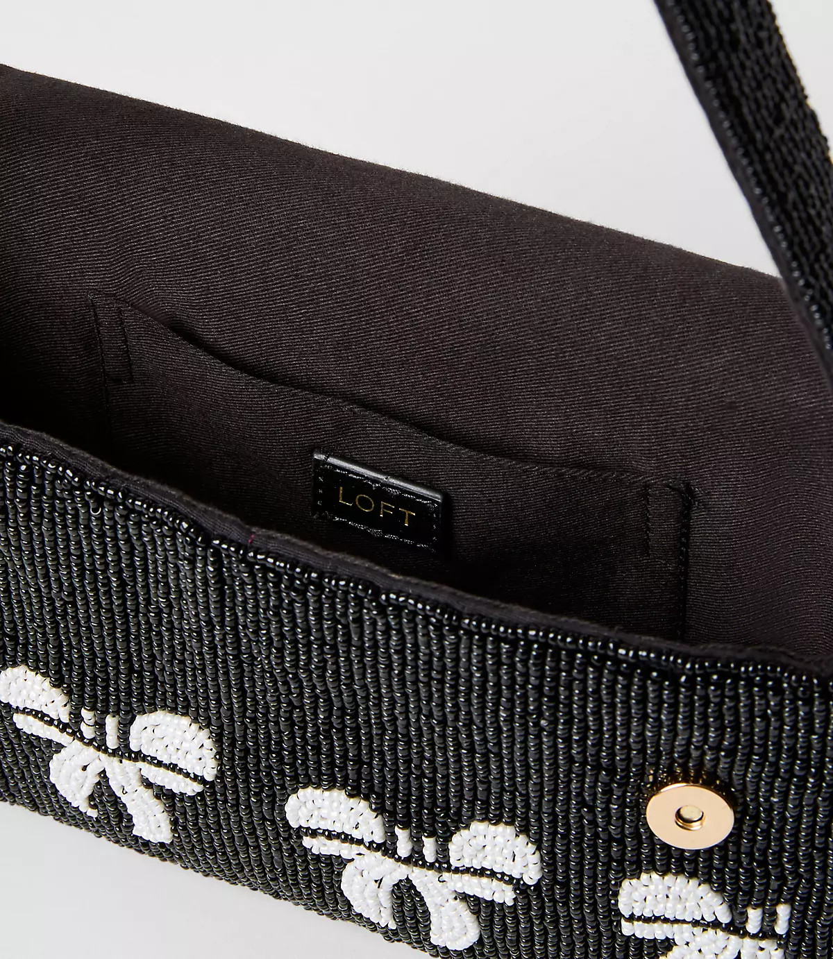 Bow Beaded Shoulder Bag | LOFT