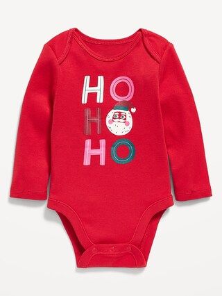 Unisex Long-Sleeve Christmas-Graphic Bodysuit for Baby | Old Navy (US)