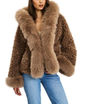 Kali Jumbo Faux Fur Trimmed Teddy Coat with Hood | Bloomingdale's (US)